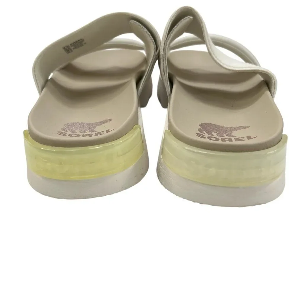 Sorel Vibe Slide Chunky Sandals in Sea Salt Size 8.5